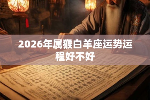 2026年属猴白羊座运势运程好不好