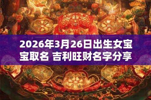 2026年3月26日出生女宝宝取名 吉利旺财名字分享