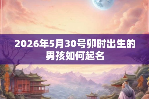 2026年5月30号卯时出生的男孩如何起名