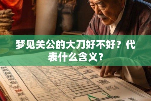 梦见关公的大刀好不好?代表什么含义? 梦见关公的大刀好不好?代表什么含义?