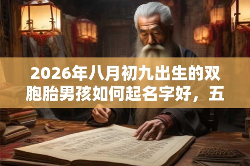 2026年八月初九出生的双胞胎男孩如何起名字好，五行属什么？