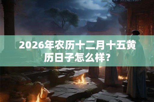 2026年农历十二月十五黄历日子怎么样？