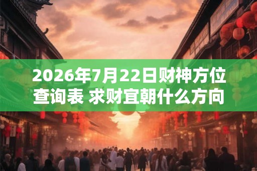 2026年7月22日财神方位查询表 求财宜朝什么方向 2026年7月22日财神方位查询表 求财宜朝什么方向