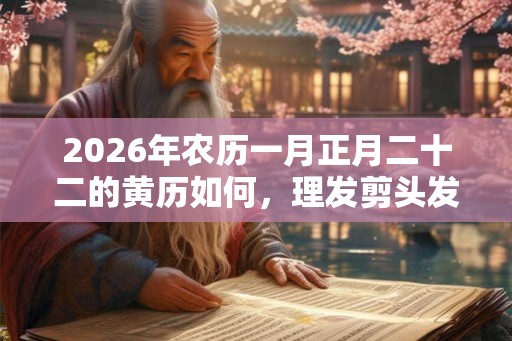 2026年农历一月正月二十二的黄历如何，理发剪头发好吗？