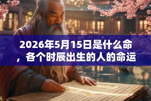 2026年5月15日是什么命，各个时辰出生的人的命运