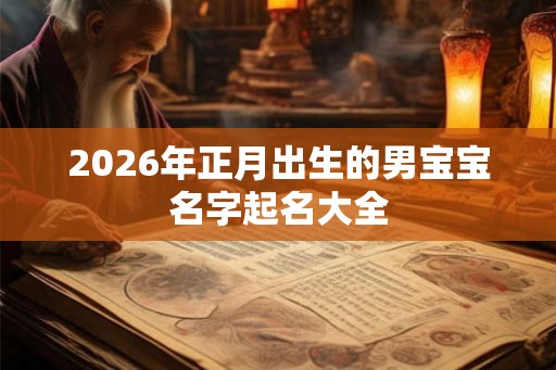 2026年正月出生的男宝宝名字起名大全 2026年正月出生的男宝宝名字起名大全