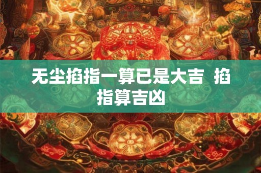 无尘掐指一算已是大吉  掐指算吉凶