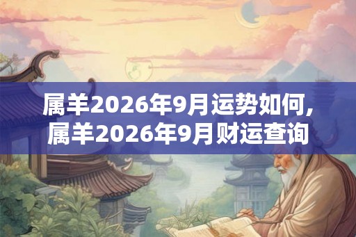 属羊2026年9月运势如何,属羊2026年9月财运查询