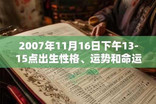 2007年11月16日下午13-15点出生性格、运势和命运