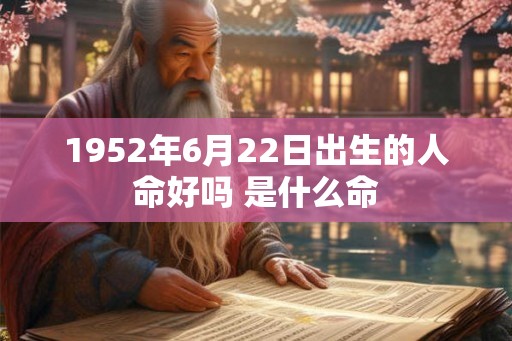 1952年6月22日出生的人命好吗 是什么命
