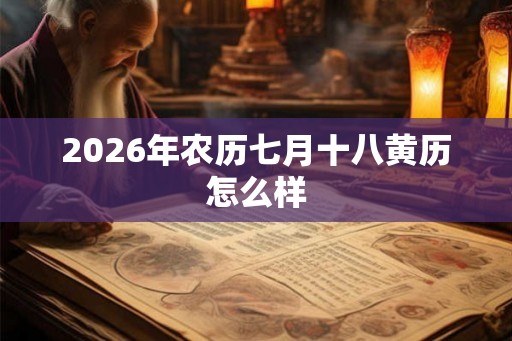 2026年农历七月十八黄历怎么样 2026年农历七月十八黄历怎么样