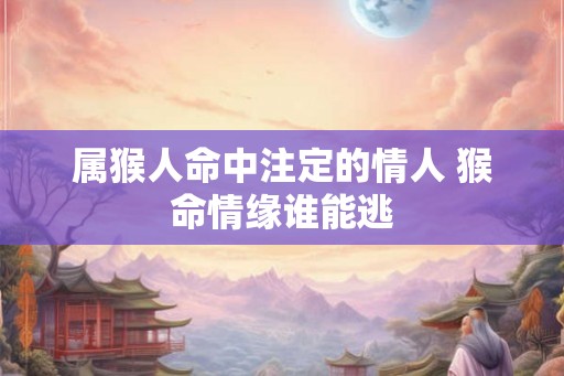 属猴人命中注定的情人 猴命情缘谁能逃