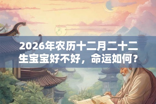 2026年农历十二月二十二生宝宝好不好,命运如何? 2026年农历十二月二十二生宝宝好不好,命运如何?