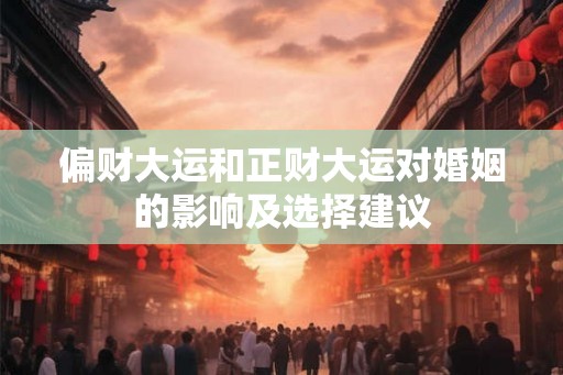 偏财大运和正财大运对婚姻的影响及选择建议 偏财大运和正财大运对婚姻的影响及选择建议