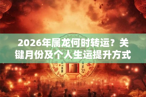 2026年属龙何时转运？关键月份及个人生运提升方式！