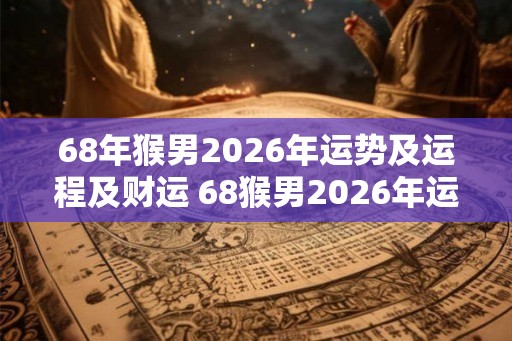 68年猴男2026年运势及运程及财运 68猴男2026年运势如何