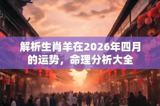 解析生肖羊在2026年四月的运势，命理分析大全