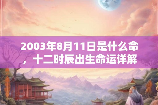 2003年8月11日是什么命，十二时辰出生命运详解