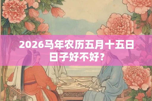 2026马年农历五月十五日日子好不好？