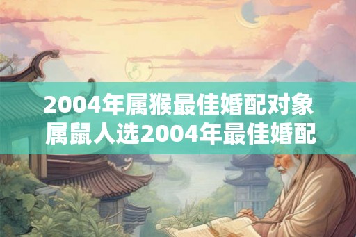 2004年属猴最佳婚配对象 属鼠人选2004年最佳婚配对象是谁