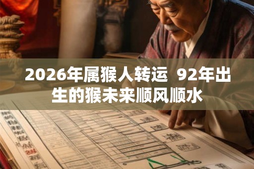 2026年属猴人转运  92年出生的猴未来顺风顺水