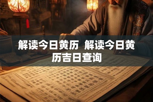 解读今日黄历  解读今日黄历吉日查询