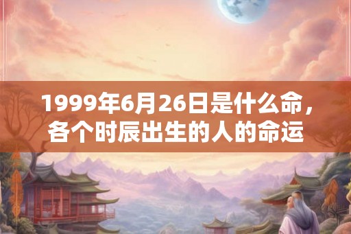 1999年6月26日是什么命,各个时辰出生的人的命运 1999年6月26日是什么命,各个时辰出生的人的命运