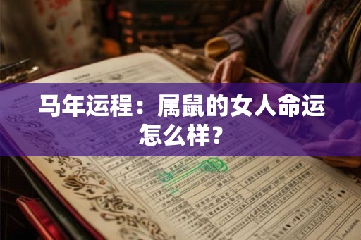 马年运程：属鼠的女人命运怎么样？