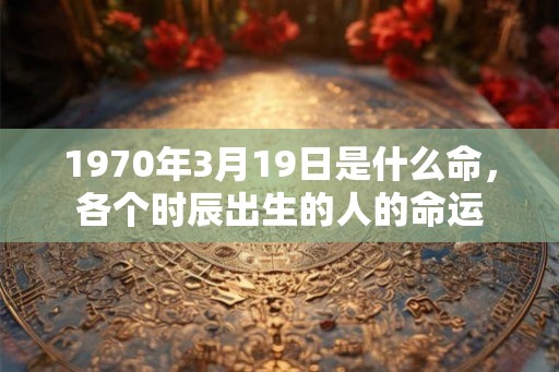 1970年3月19日是什么命，各个时辰出生的人的命运