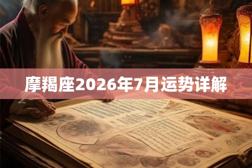 摩羯座2026年7月运势详解 摩羯座2026年7月运势详解