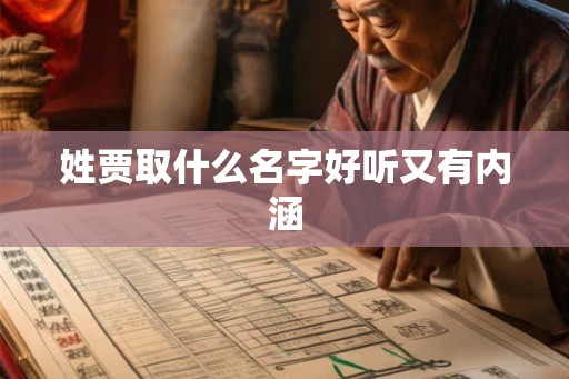 姓贾取什么名字好听又有内涵