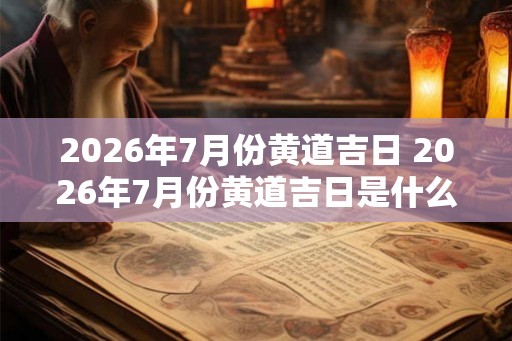 2026年7月份黄道吉日 2026年7月份黄道吉日是什么时候