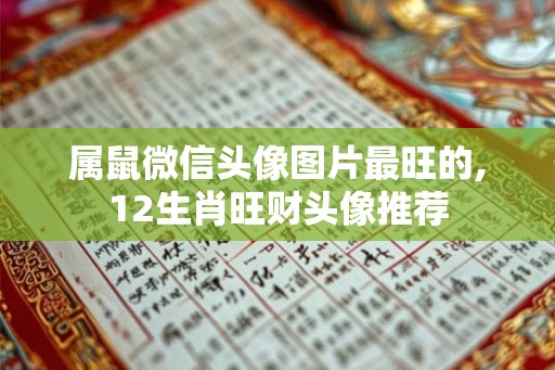 属鼠微信头像图片最旺的,12生肖旺财头像推荐