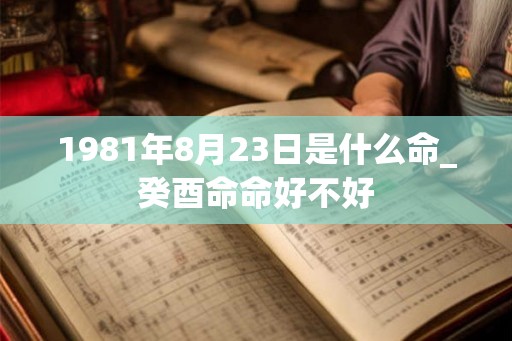 1981年8月23日是什么命_癸酉命命好不好