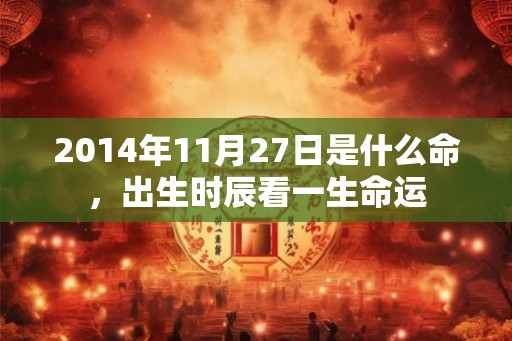 2014年11月27日是什么命，出生时辰看一生命运