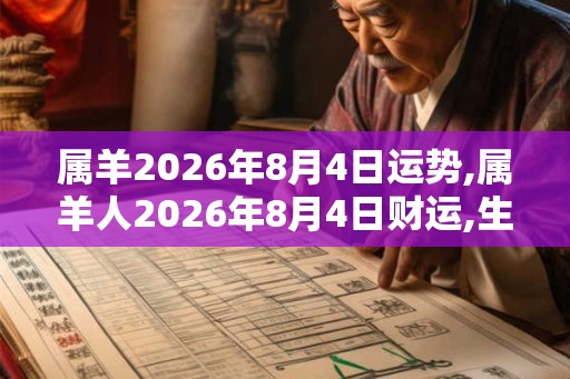 属羊2026年8月4日运势,属羊人2026年8月4日财运,生肖羊2026年8月4日运势