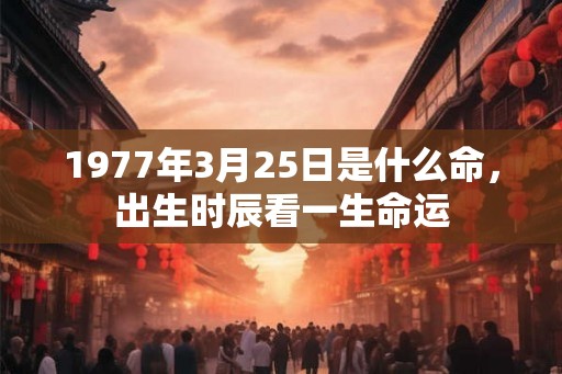 1977年3月25日是什么命，出生时辰看一生命运