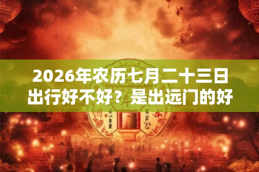 2026年农历七月二十三日出行好不好？是出远门的好日子吗？