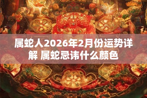 属蛇人2026年2月份运势详解 属蛇忌讳什么颜色