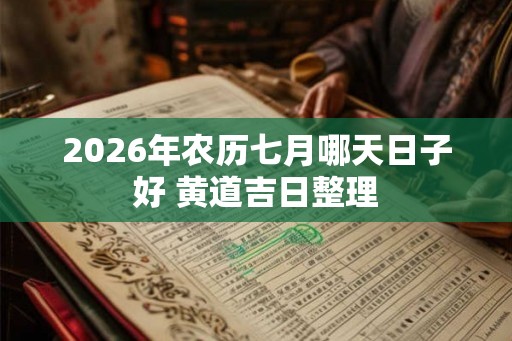 2026年农历七月哪天日子好 黄道吉日整理 2026年农历七月哪天日子好 黄道吉日整理