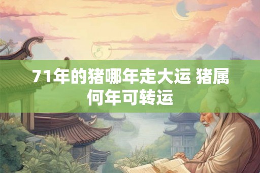 71年的猪哪年走大运 猪属何年可转运