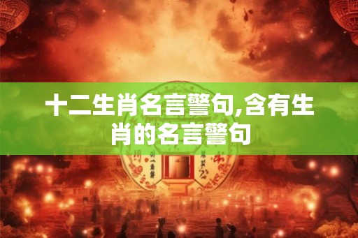 十二生肖名言警句,含有生肖的名言警句