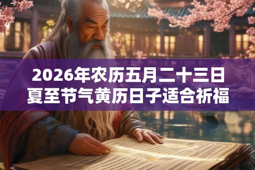 2026年农历五月二十三日夏至节气黄历日子适合祈福？