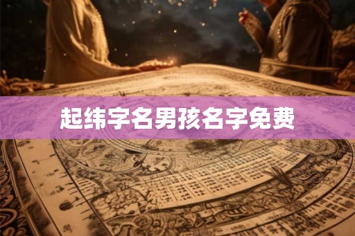 起纬字名男孩名字免费