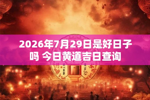2026年7月29日是好日子吗 今日黄道吉日查询