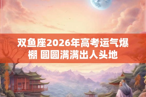 双鱼座2026年高考运气爆棚 圆圆满满出人头地