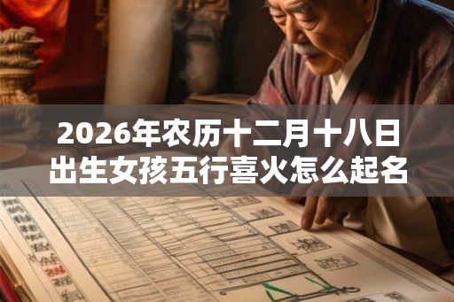 2026年农历十二月十八日出生女孩五行喜火怎么起名 2026年农历十二月十八日出生女孩五行喜火怎么起名