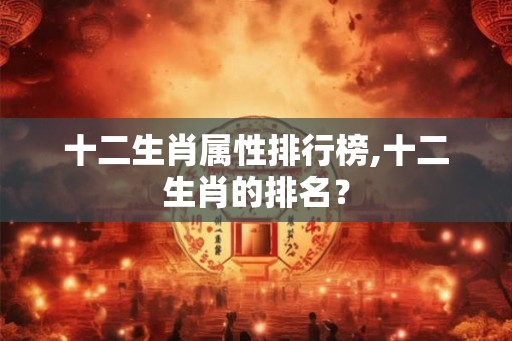 十二生肖属性排行榜,十二生肖的排名？