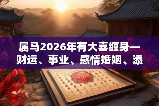 属马2026年有大喜缠身—财运、事业、感情婚姻、添丁