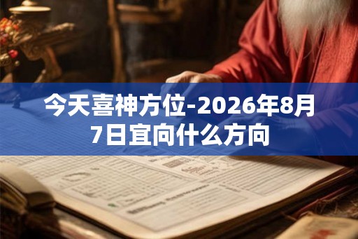 今天喜神方位-2026年8月7日宜向什么方向
